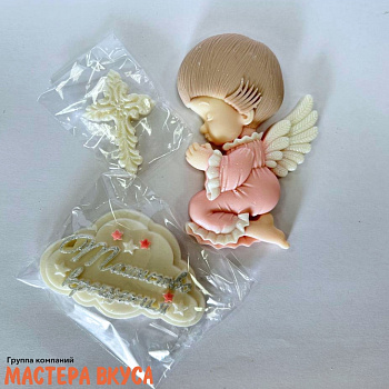 Фигурка из шок. глазури "Крещение" 2D Девочка, h~9,5 см (набор 3 фигуры)