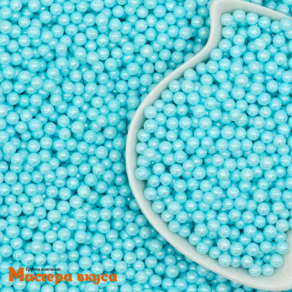Посыпка Шарики сахарные Жемчуг ГОЛУБОЙ перламутр (4 мм), 50 гр