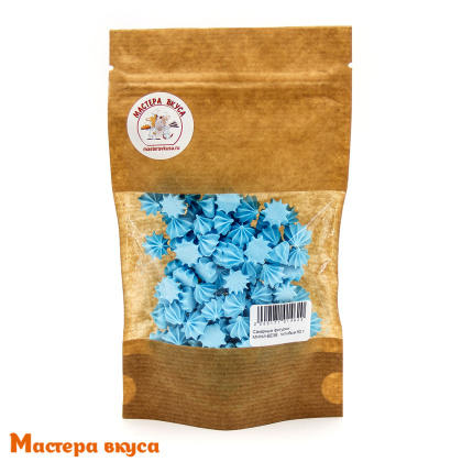 Сахарные украшения МЕРЕНГА (безе) мини, голубые 50 гр