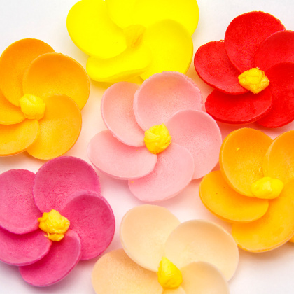 Вафельные цветы ФЛОКСЫ, d~3,2 см, (упак 10 шт микс)