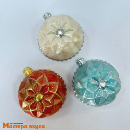 Фигурка из шок. глазури  "Ёлочные игрушки шары", d~6 см