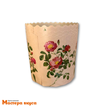 Форма бумажная для кулича (200г) d90*h90 мм РОЗЫ