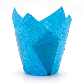 Форма бумажная Тюльпан d50 h80 голубая