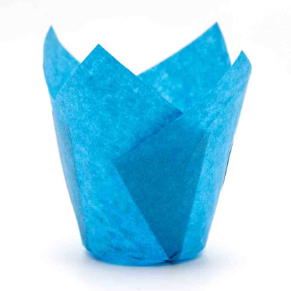 Форма бумажная Тюльпан d50 h80 голубая