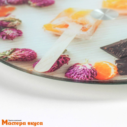 Подставка для торта вращающаяся, стекло, D-32 см, ФРУКТОВЫЙ ЛЕД