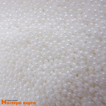 Посыпка Шарики сахарные Жемчуг БЕЛЫЙ перламутр (2мм), 25гр 