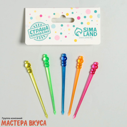 Шпажки "Шарики", пластик, 8,5 см (набор 24 шт)