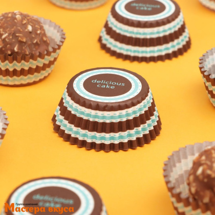 Капсула бумажная для конфет, d-3,5см  h-2см, СЛАДОСТЬ, (миниупак ~20-25 шт)