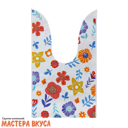 Пакет для сладостей  с завязками-ушками 12*22 см, "Луговые цветы"