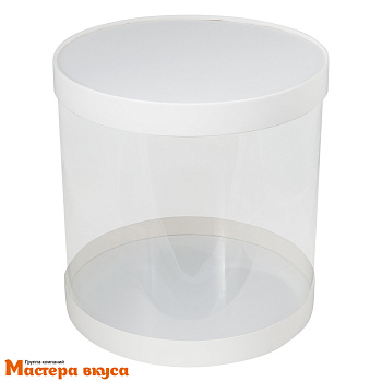 Коробка-тубус для торта ПРЕМИУМ d200  h200мм (белый) (3-д)