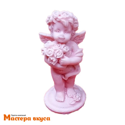 Молд силиконовый  3D АНГЕЛОЧЕК С БУКЕТОМ, изд 2,9*2,8*h6,6 см (шоколад~14гр)