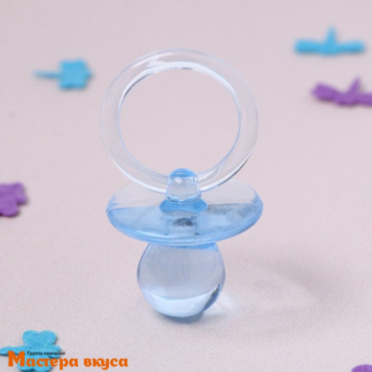 Набор для украшения торта "Пустышка ", голубой, пластик (3 шт)