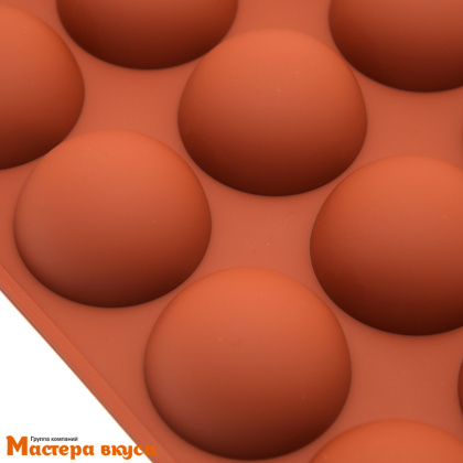 Форма силиконовая ПОЛУСФЕРА (шар),  d 47 мм, (18 ячеек)