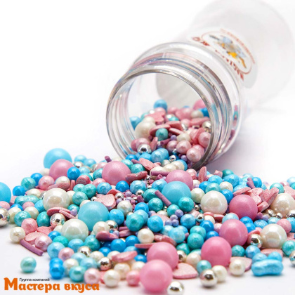 Посыпка  микс  Мастера вкуса ЛАЗУРНЫЙ блестящий (шарики), 50гр