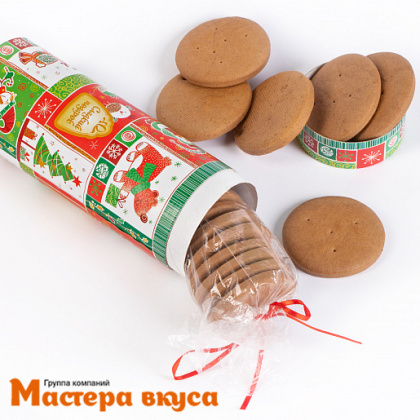 Упаковка для сладостей (туба №4) d81, h226 мм (зеленый с красным)