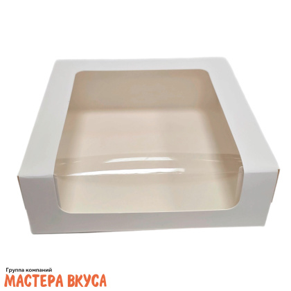 Короб для торта с панорамным окном, 180*180*60 мм, белый АП