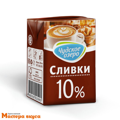 Сливки молочные 10% "Чудское озеро", 200 мл