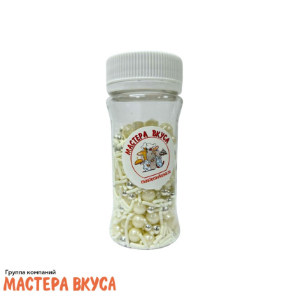 Посыпка  микс  Мастера вкуса СЕРЕБРЯНО-БЕЛЫЙ, 50гр