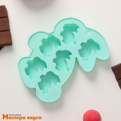 Форма для шоколада силиконовая  ЗАЯЦ, (6 ячеек 3,8*3,5см), 15*11,5 см