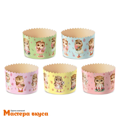 Форма бумажная для кулича ( 75г) d60*h45 мм СОВУШКИ