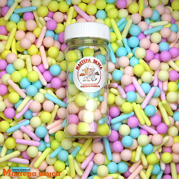 Посыпка  микс Матовый ШАРИКИ И ПАЛОЧКИ, 50 гр