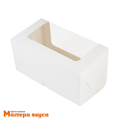 Упаковка для рулета с окном 200*110*100 мм (белая) 