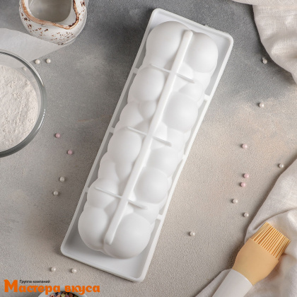 Форма силиконовая, для муссовых десертов ВОЗДУШНЫЕ ПУЗЫРИ, 25,5*7,5*8 см