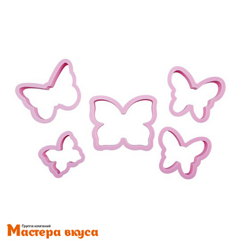 Набор вырубок пластик БАБОЧКА, (набор 5 шт)