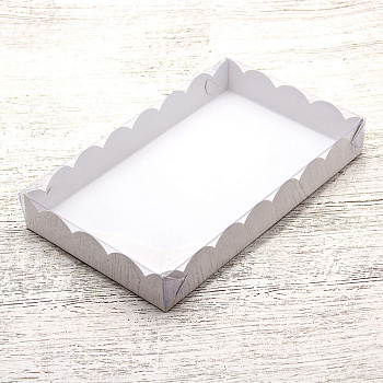 Упаковка для пряников и печенья с прозр. крышкой 250*150*35 мм (белая) (2-д)