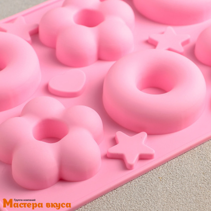 Форма силиконовая ПОНЧИК и РОМАШКА, 6 ячеек, 25,5*17,5 см