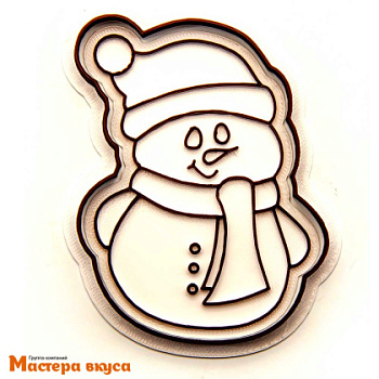 Вырубка пластик + штамп  СНЕГОВИК, 10 см