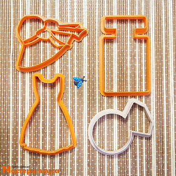 Набор вырубок пластик ДАМСКИЙ НАБОР №1, (набор 4 шт) ~8см