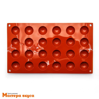 Форма силиконовая ПОЛУСФЕРА (шар),  d 30 мм, (24 ячейки), SilikonFlex Италия