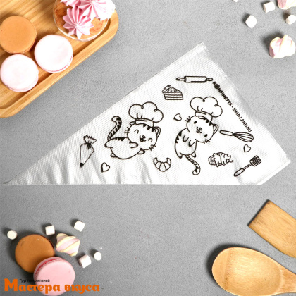 Кондитерский мешок одноразовый, 30 см "Котики" (50 шт)