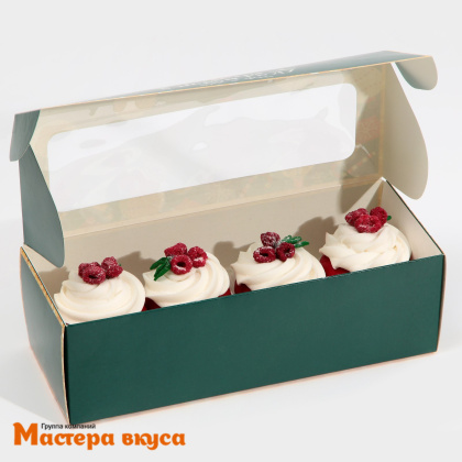 Упаковка для сладостей с окном 260*100*80 мм "Счастья в новом году"