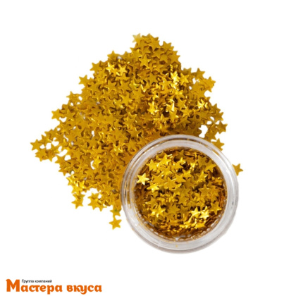 Пищевой блеск (глиттер) "Звёзды", золотые, 0,5 гр