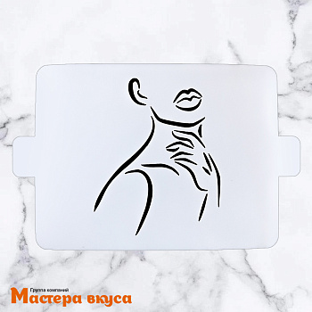 Трафарет для нанесения рисунка, d~20 см КОНТУР ЛИЦА С РУКОЙ