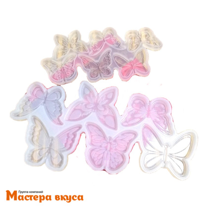 Форма для леденцов силиконовая БАБОЧКИ, (6 ячеек) 5 см