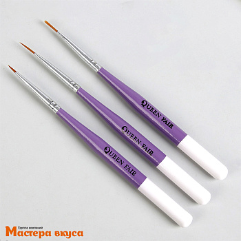 Кисти для декорирования нейлон (набор 3 шт), 14 см