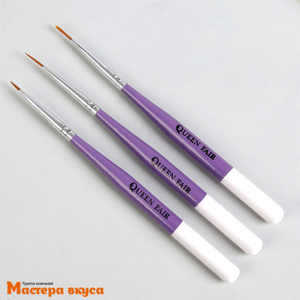 Кисти для декорирования нейлон (набор 3 шт), 14 см