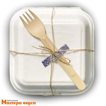Упаковка для бенто-торта и моти 154*152*88 мм, (сахарный тростник)