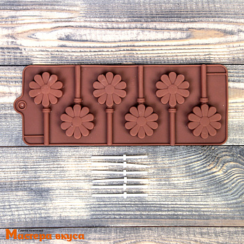 Форма для леденцов силиконовая РОМАШКА, (6 ячеек) 9,5*24см