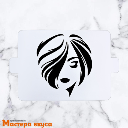 Трафарет для нанесения рисунка, d~20 см КОНТУР ЛИЦА С КАРЕ