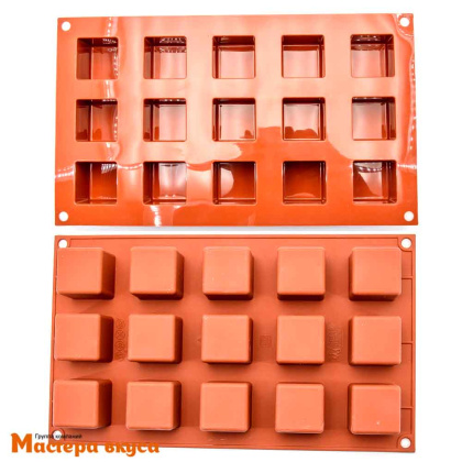 Форма силиконовая SiliconFlex КУБ, ячейка 35*35мм (15 ячеек), (Италия)