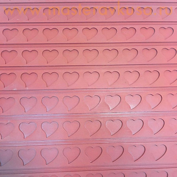 Коврик текстурный силиконовый 55*39 см, для бисквита СЕРДЦА, Silikomart (Италия)