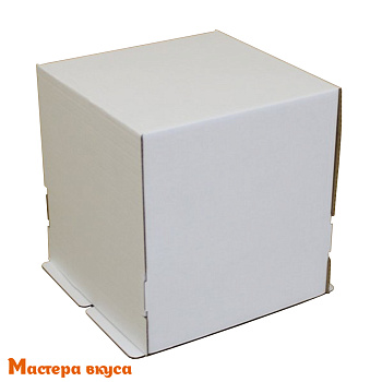 Короб для торта без окна 220*220*250 мм, белый (2-Д) АП