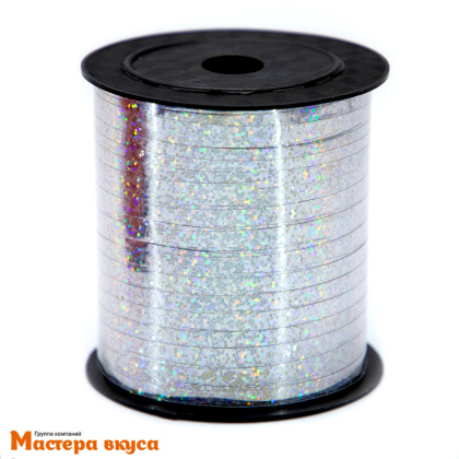 Лента декоративная, СЕРЕБРО ГОЛОГРАФИЯ, 5 мм, (катушка ~225м)
