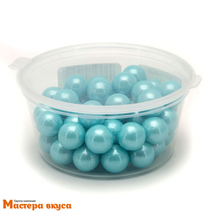 Посыпка Шарики сахарные Жемчуг ГОЛУБОЙ перламутр (10мм), 50 гр
