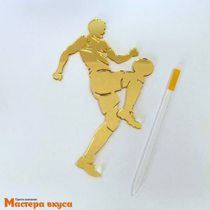 Зеркальное украшение ФУТБОЛИСТ, золото, ~13*8,2 см 