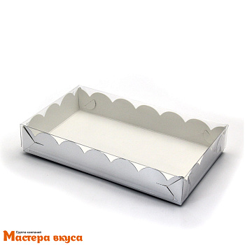 Упаковка для пряников и печенья с прозр. крышкой 200*120*35 мм (серебро) (2-д)